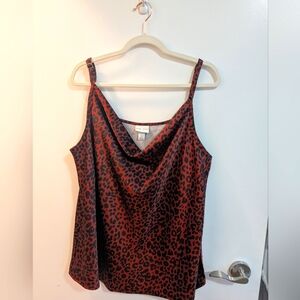AVA & VIV - Animal Print Cowl Neck Top (1X)